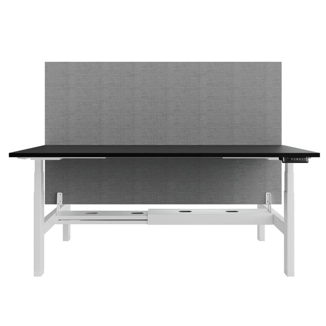 TELDRA Pro Team-Schreibtisch | 1600-1800 mm, elektrisch höhenverstellbar, Linoleum Charcoal