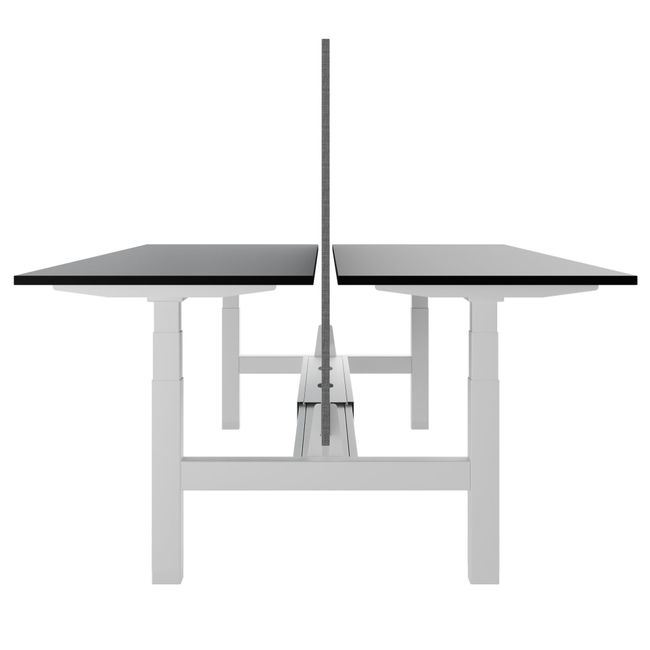 TELDRA Pro Team-Schreibtisch | 1600-1800 mm, elektrisch höhenverstellbar, Linoleum Charcoal