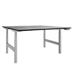 TELDRA Pro Team-Schreibtisch | 1600-1800 mm, elektrisch höhenverstellbar, Linoleum Charcoal