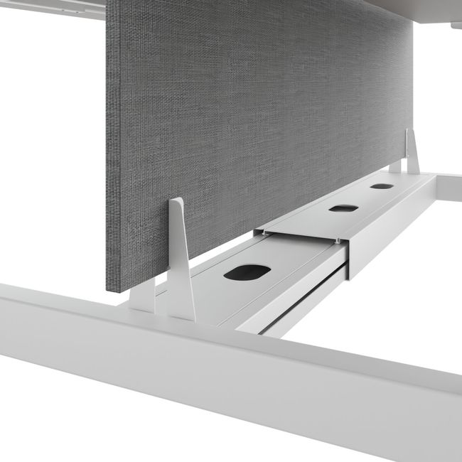 TELDRA Pro Team-Schreibtisch | 1600-1800 mm, elektrisch höhenverstellbar, Linoleum Pebble