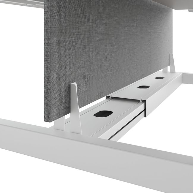 TELDRA Pro Team-Schreibtisch | 1600-1800 mm, elektrisch höhenverstellbar, Linoleum Pebble