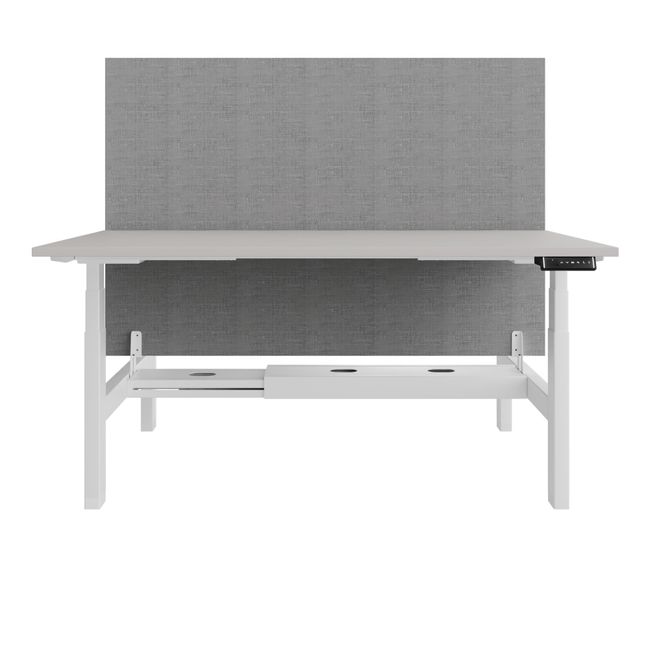 TELDRA Pro Team-Schreibtisch | 1600-1800 mm, elektrisch höhenverstellbar, Linoleum Pebble