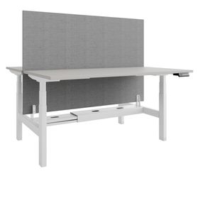 TELDRA Pro Team-Schreibtisch | 1600-1800 mm, elektrisch höhenverstellbar, Linoleum Pebble