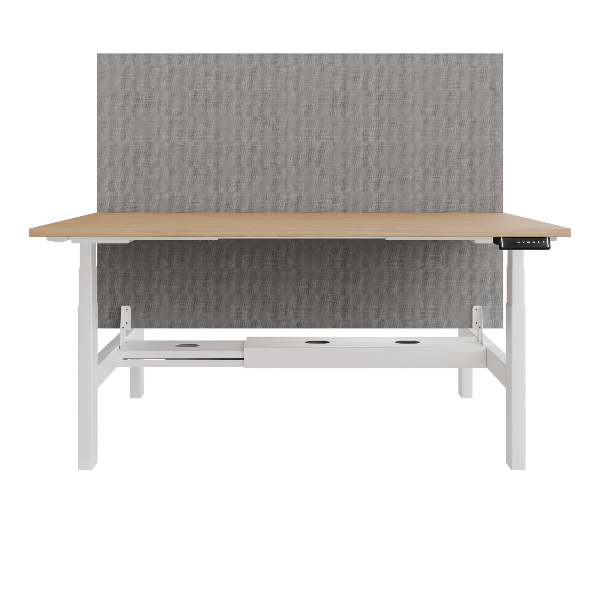 TELDRA Pro Team-Schreibtisch | 1600-1800 mm, elektrisch höhenverstellbar, Echtholz-Furnier Eiche - 4 Main Image