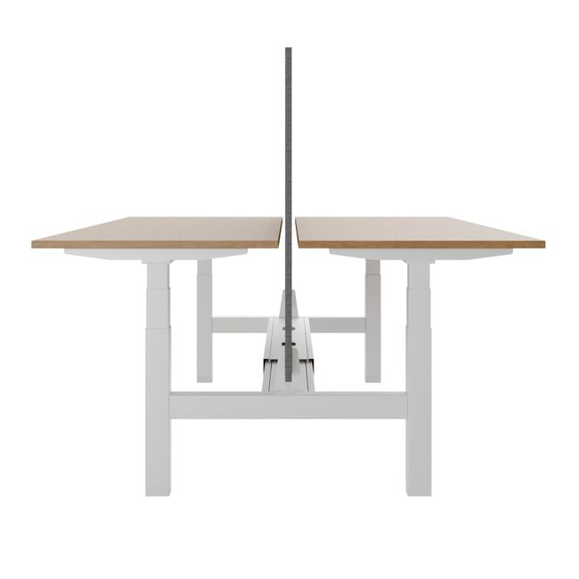 TELDRA Pro Team-Schreibtisch | 1600-1800 mm, elektrisch höhenverstellbar, Echtholz-Furnier Eiche