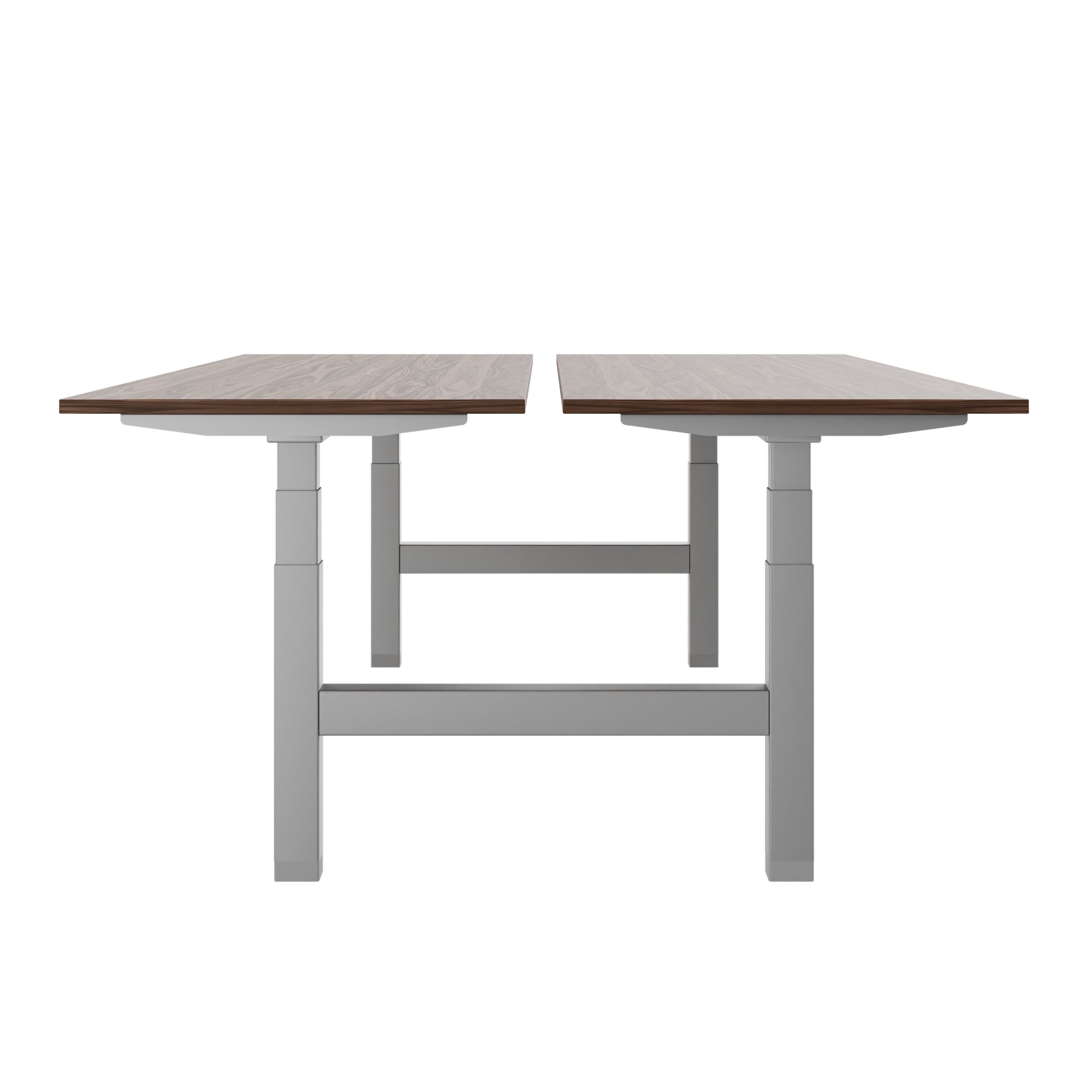 TELDRA Pro Team-Schreibtisch | 1600-1800 mm, elektrisch höhenverstellbar, Echtholz-Furnier Nussbaum - 3 Main Image