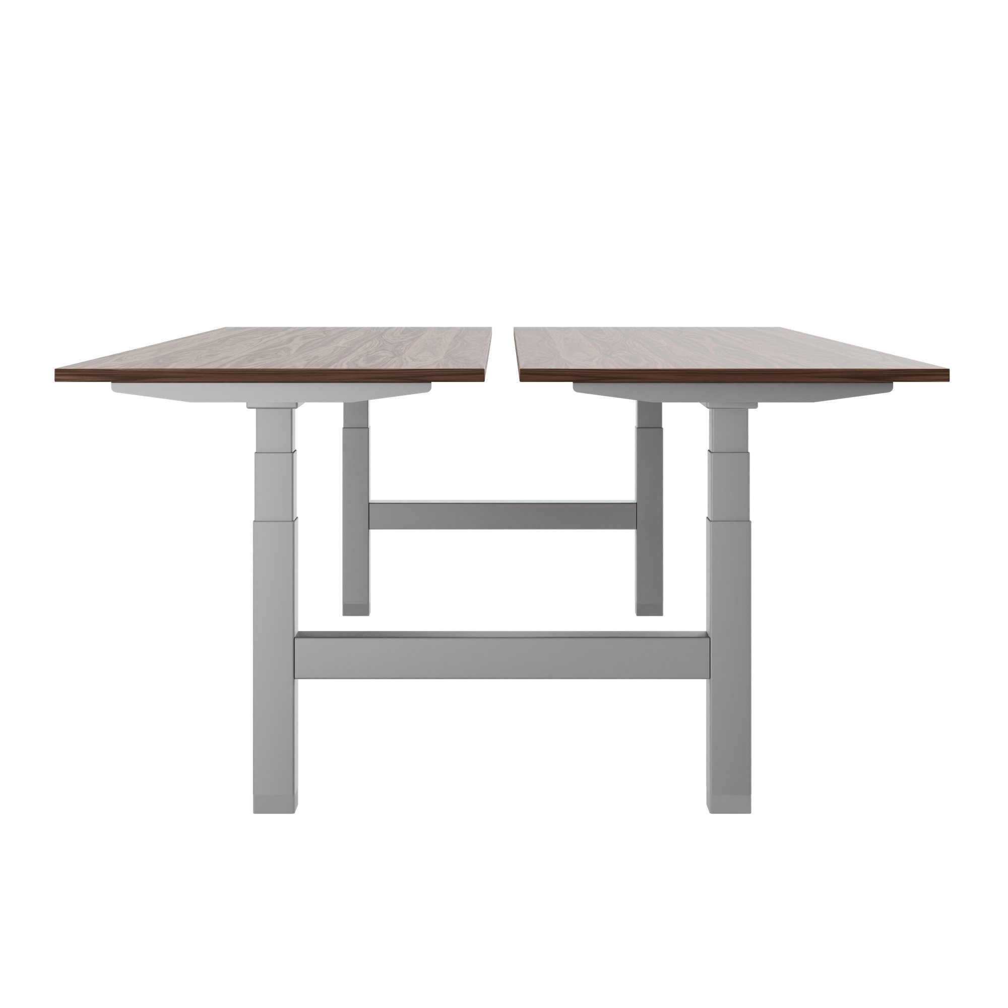 TELDRA Pro Team-Schreibtisch | 1600-1800 mm, elektrisch höhenverstellbar, Echtholz-Furnier Nussbaum - 3 Main Image