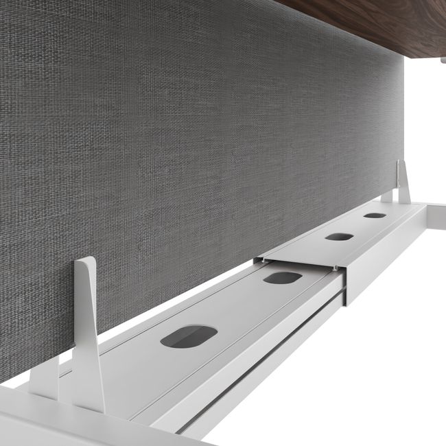 TELDRA Pro Team-Schreibtisch | 1600-1800 mm, elektrisch höhenverstellbar, Echtholz-Furnier Nussbaum