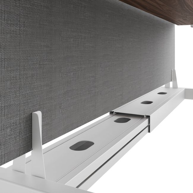 TELDRA Pro Team-Schreibtisch | 1600-1800 mm, elektrisch höhenverstellbar, Echtholz-Furnier Nussbaum