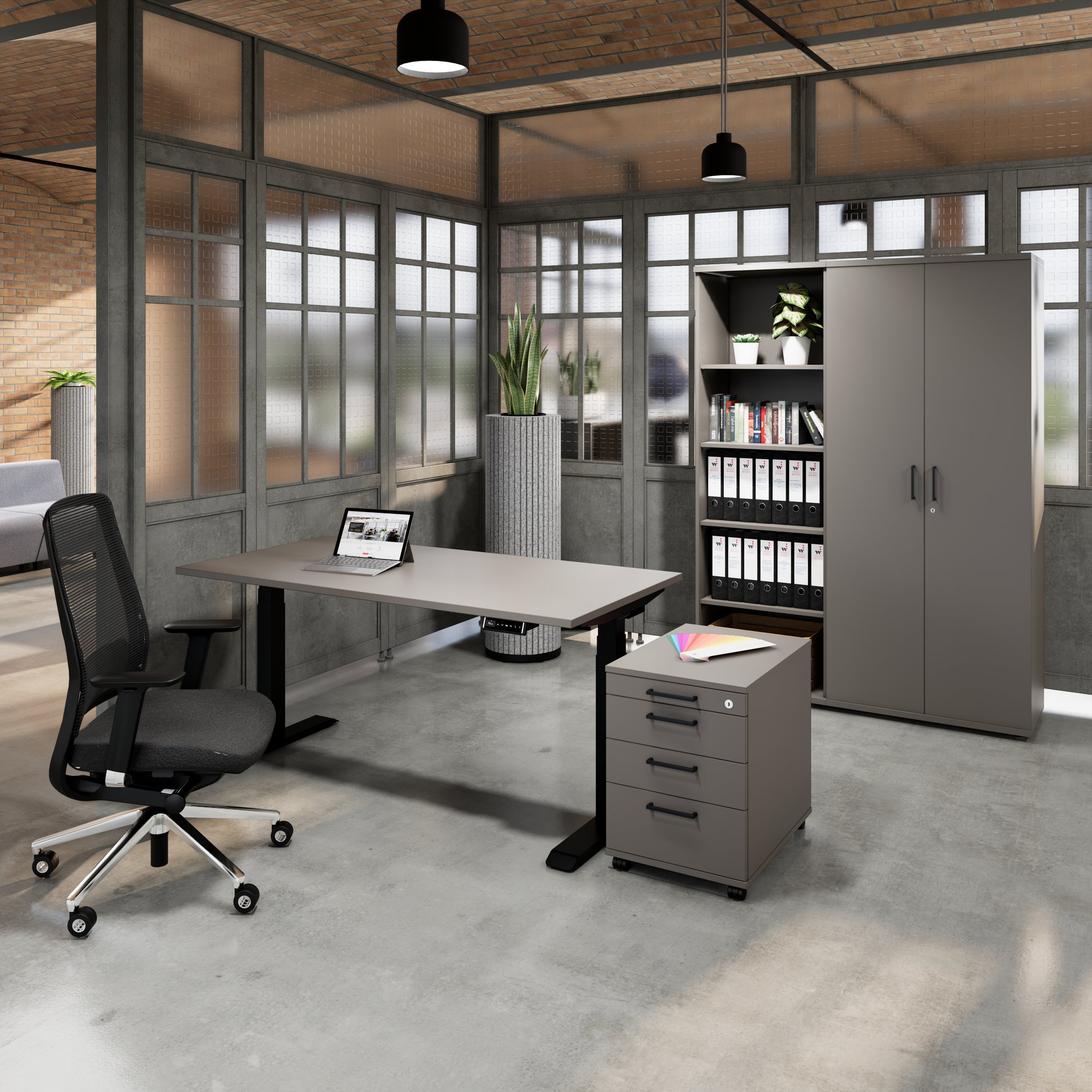 FUSION Set - The ergonomic complete office | Cubanite gray - 2 Main Image
