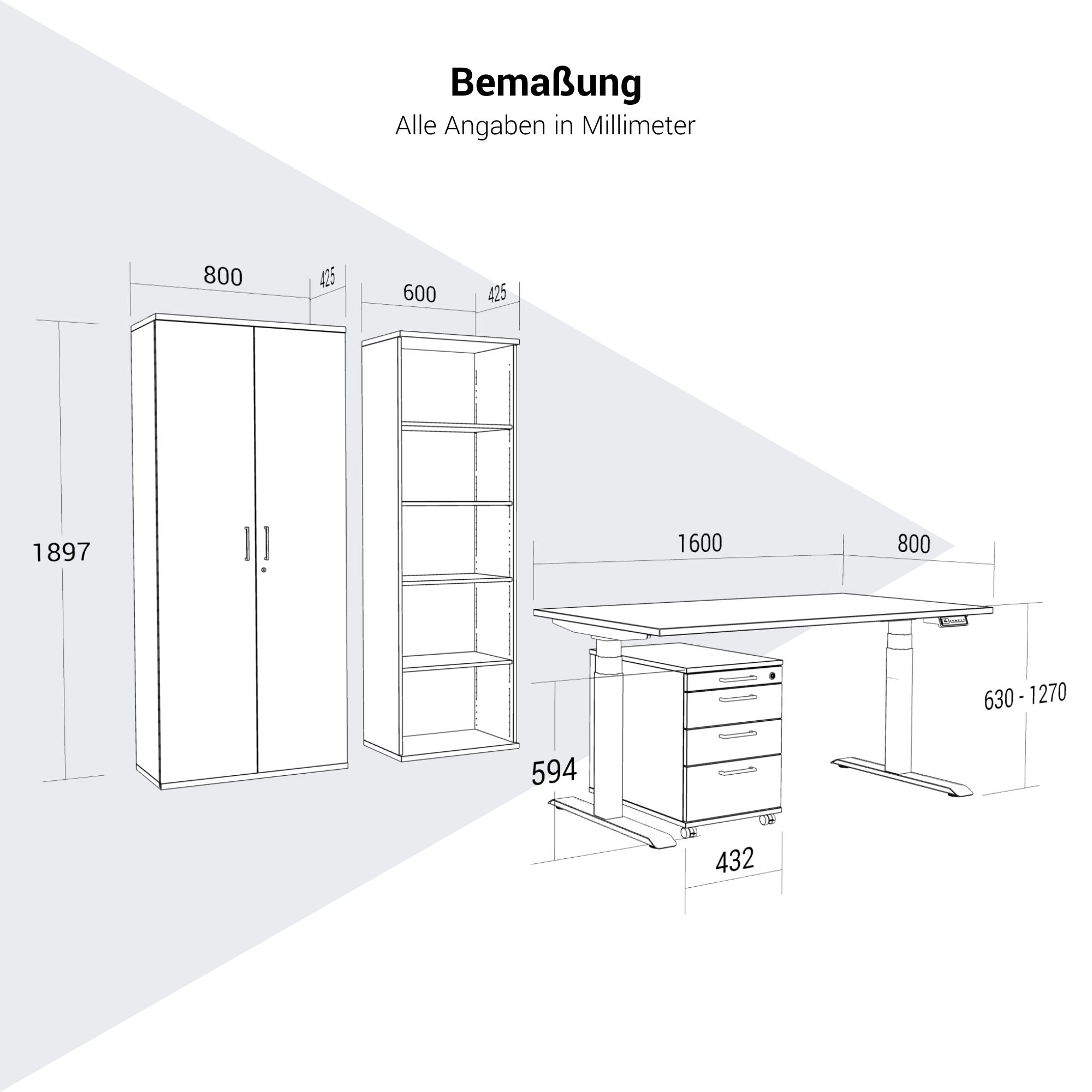 FUSION Set - The ergonomic complete office | Amber oak - 11 Main Image