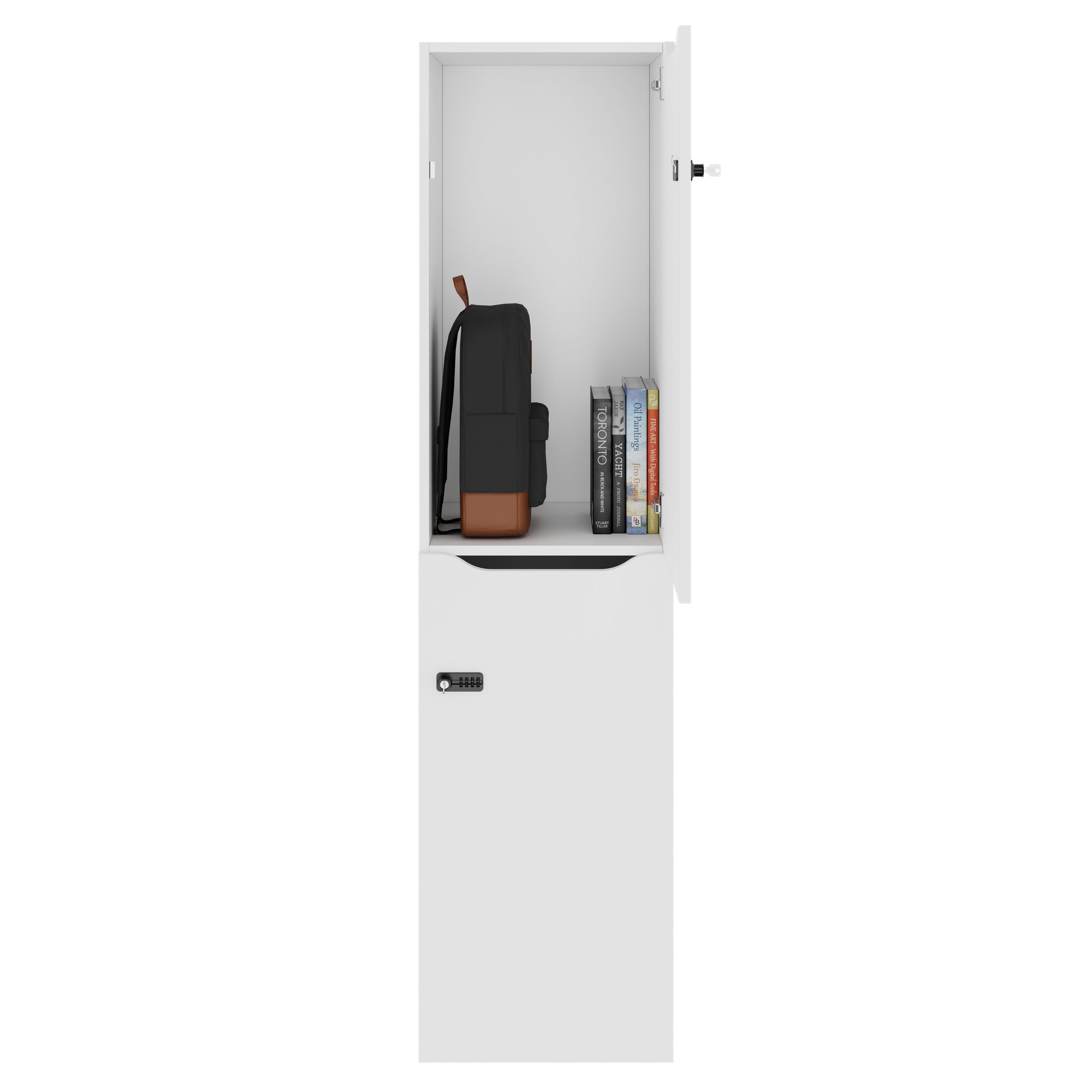 CHOICE Locker | 450 x 1820 mm, 2 large or 4 small lockers, white - 2 Main Image