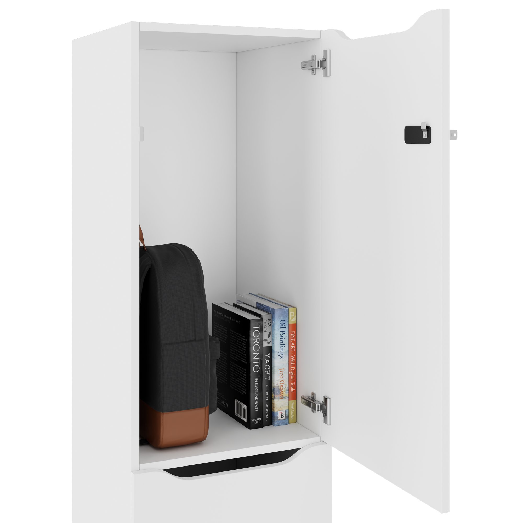 CHOICE Locker | 450 x 1820 mm, 2 large or 4 small lockers, white - 4 Main Image