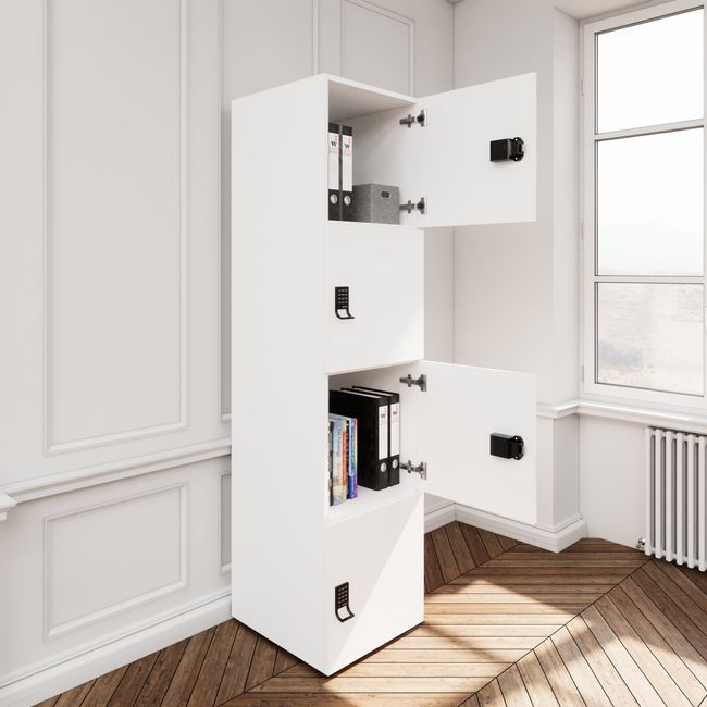 CHOICE Spind | 450 x 1820 mm, 2 große oder 4 kleine Schließfächer, Weiß