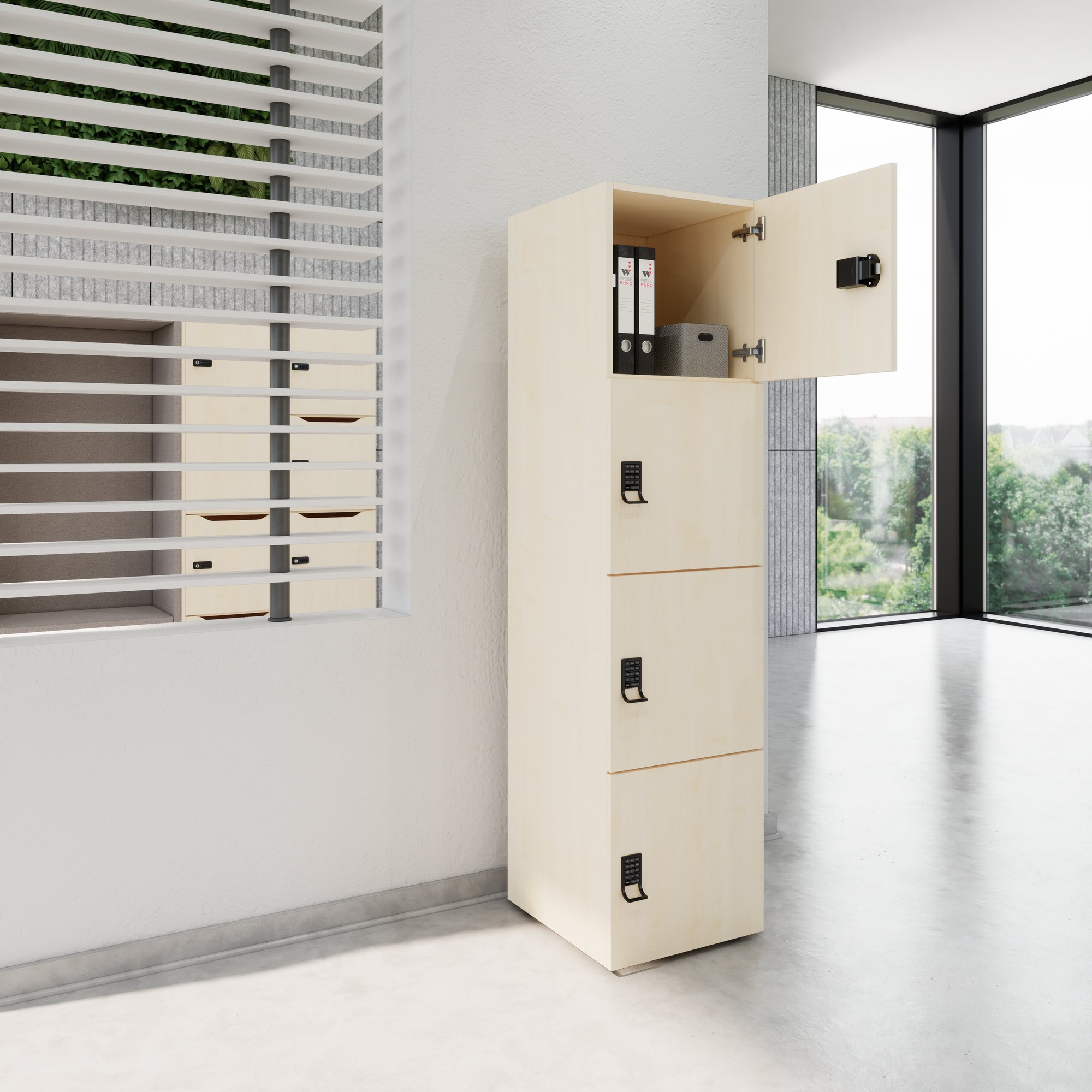 CHOICE Spind | 450 x 1820 mm, 2 große oder 4 kleine Schließfächer, Ahorn - 8 Main Image