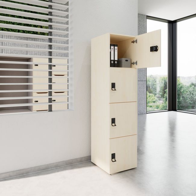 CHOICE Spind | 450 x 1820 mm, 2 große oder 4 kleine Schließfächer, Ahorn