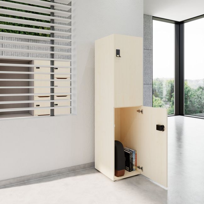 CHOICE Spind | 450 x 1820 mm, 2 große oder 4 kleine Schließfächer, Ahorn