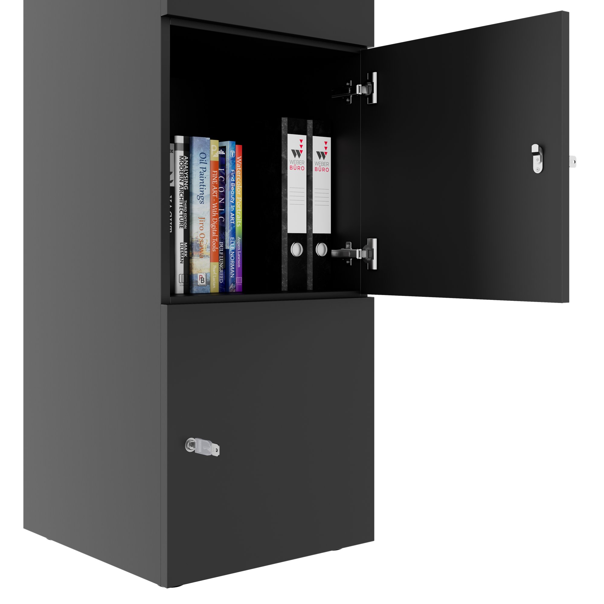 CHOICE Spind | 450 x 1820 mm, 2 große oder 4 kleine Schließfächer, Anthrazit - 5 Main Image