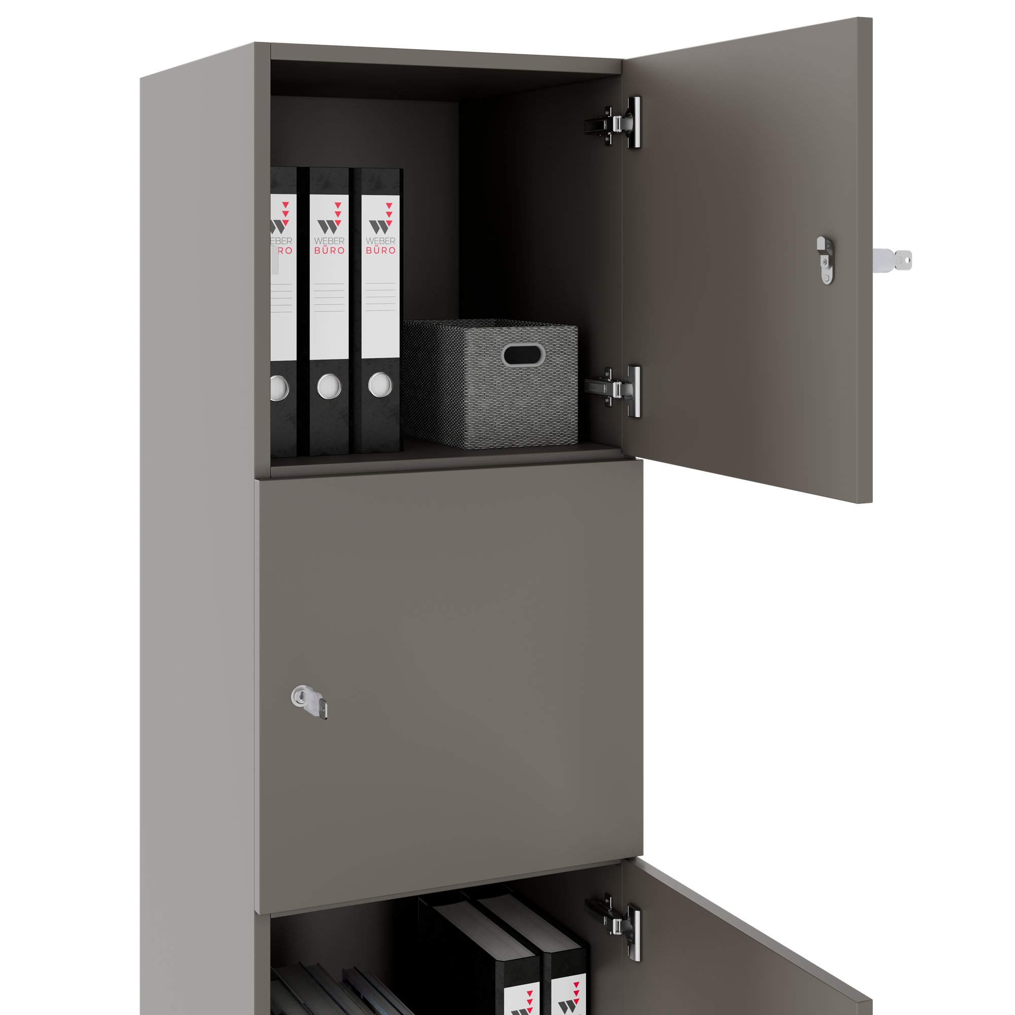 CHOICE Spind | 450 x 1820 mm, 2 große oder 4 kleine Schließfächer, Cubanitgrau - 4 Main Image