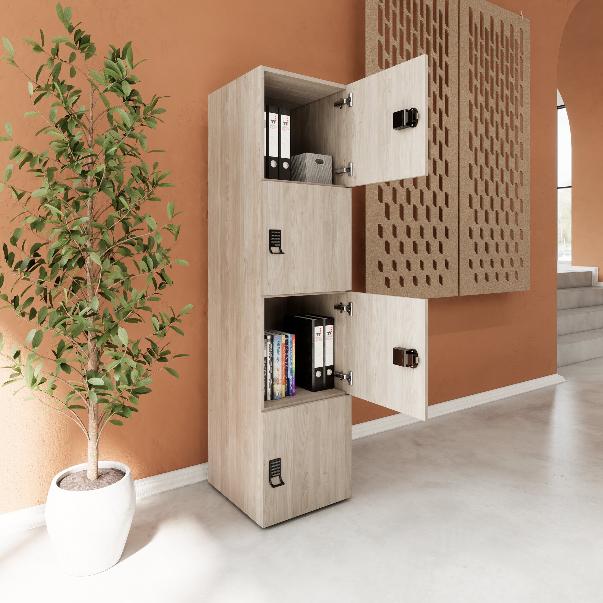 CHOICE Spind | 450 x 1820 mm, 2 große oder 4 kleine Schließfächer, Nordeiche grau - 8 Main Image