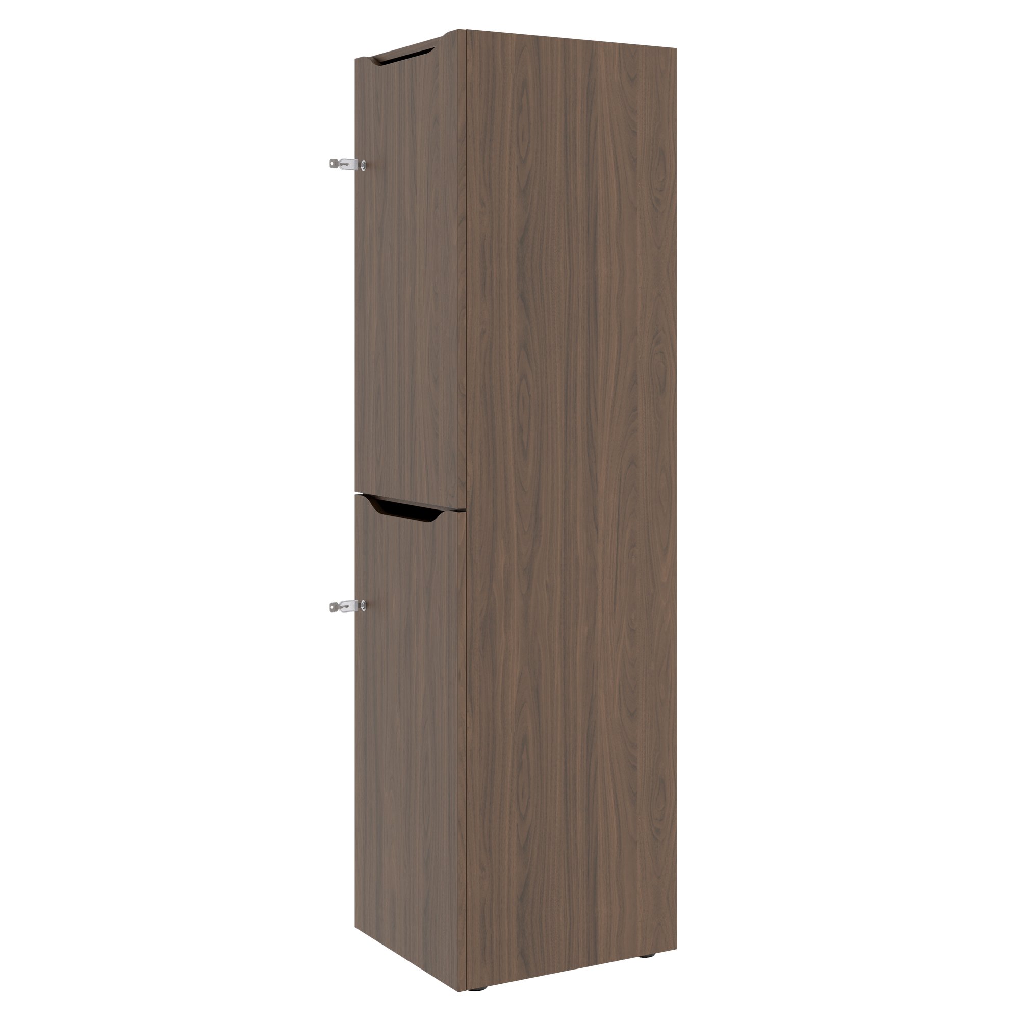 CHOICE Spind | 450 x 1820 mm, 2 große oder 4 kleine Schließfächer, Nussbaum - 3 Main Image