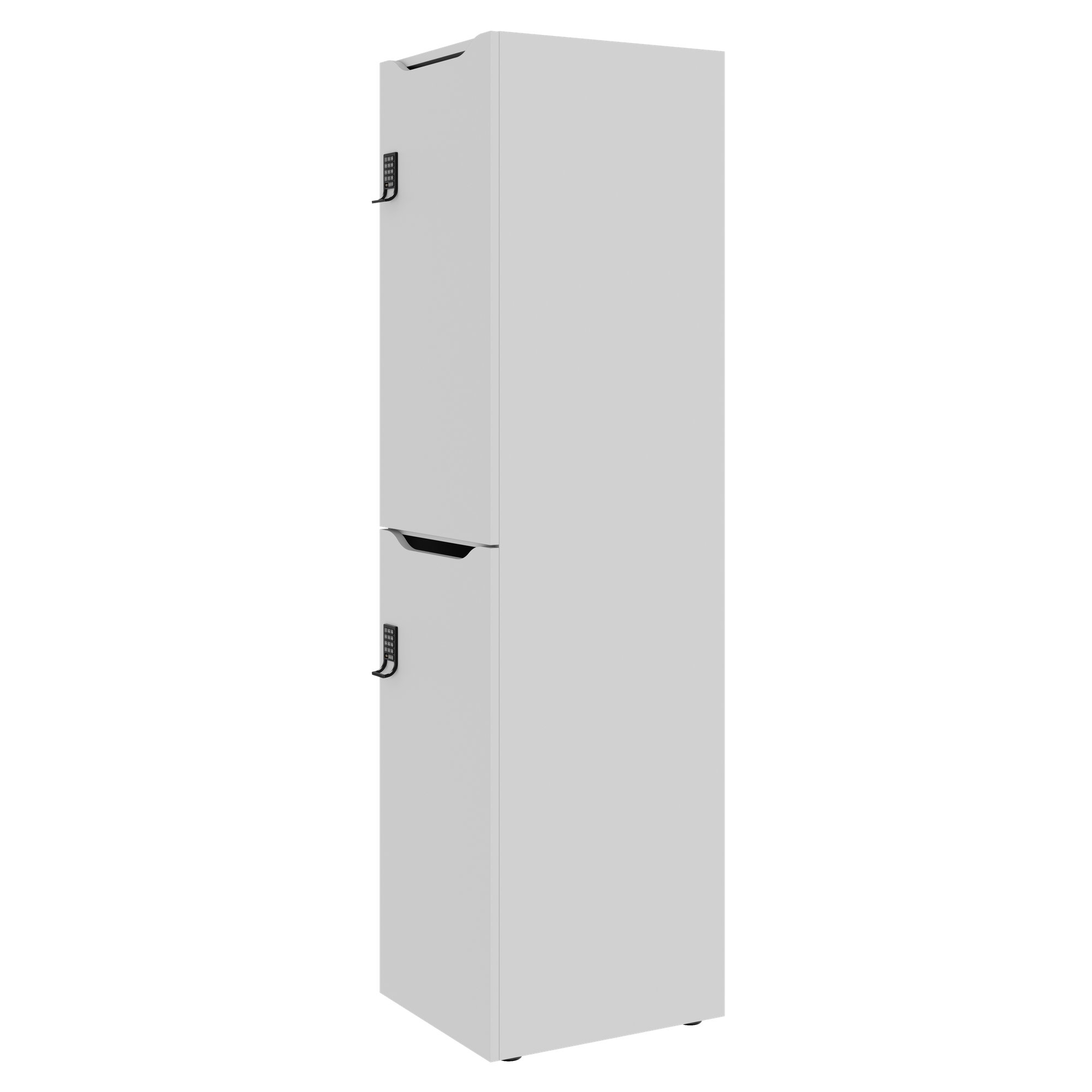 CHOICE Spind | 450 x 1820 mm, 2 große oder 4 kleine Schließfächer, Perlgrau - 3 Main Image