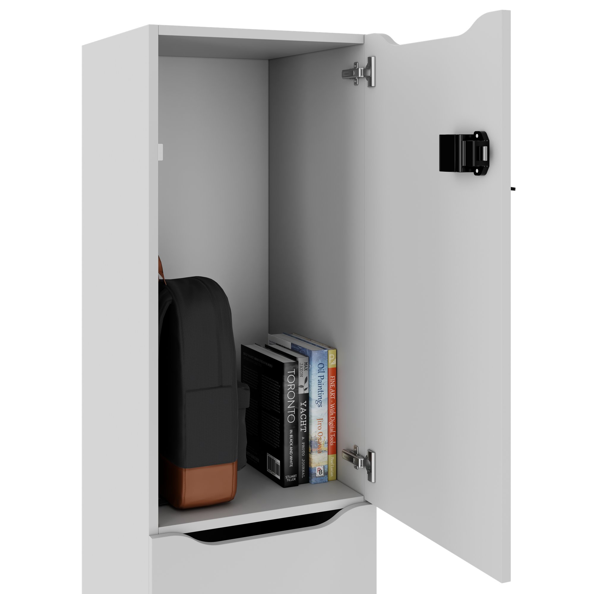 CHOICE Spind | 450 x 1820 mm, 2 große oder 4 kleine Schließfächer, Perlgrau - 4 Main Image