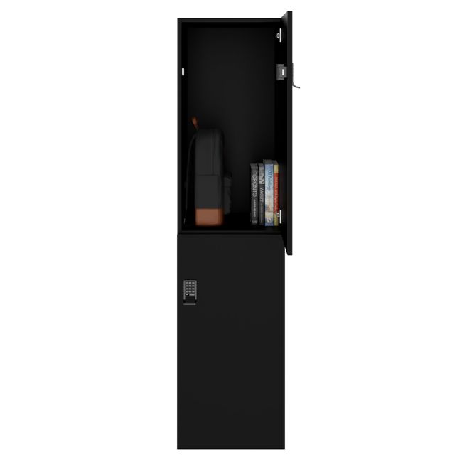 CHOICE Spind | 450 x 1820 mm, 2 große oder 4 kleine Schließfächer, Schwarz