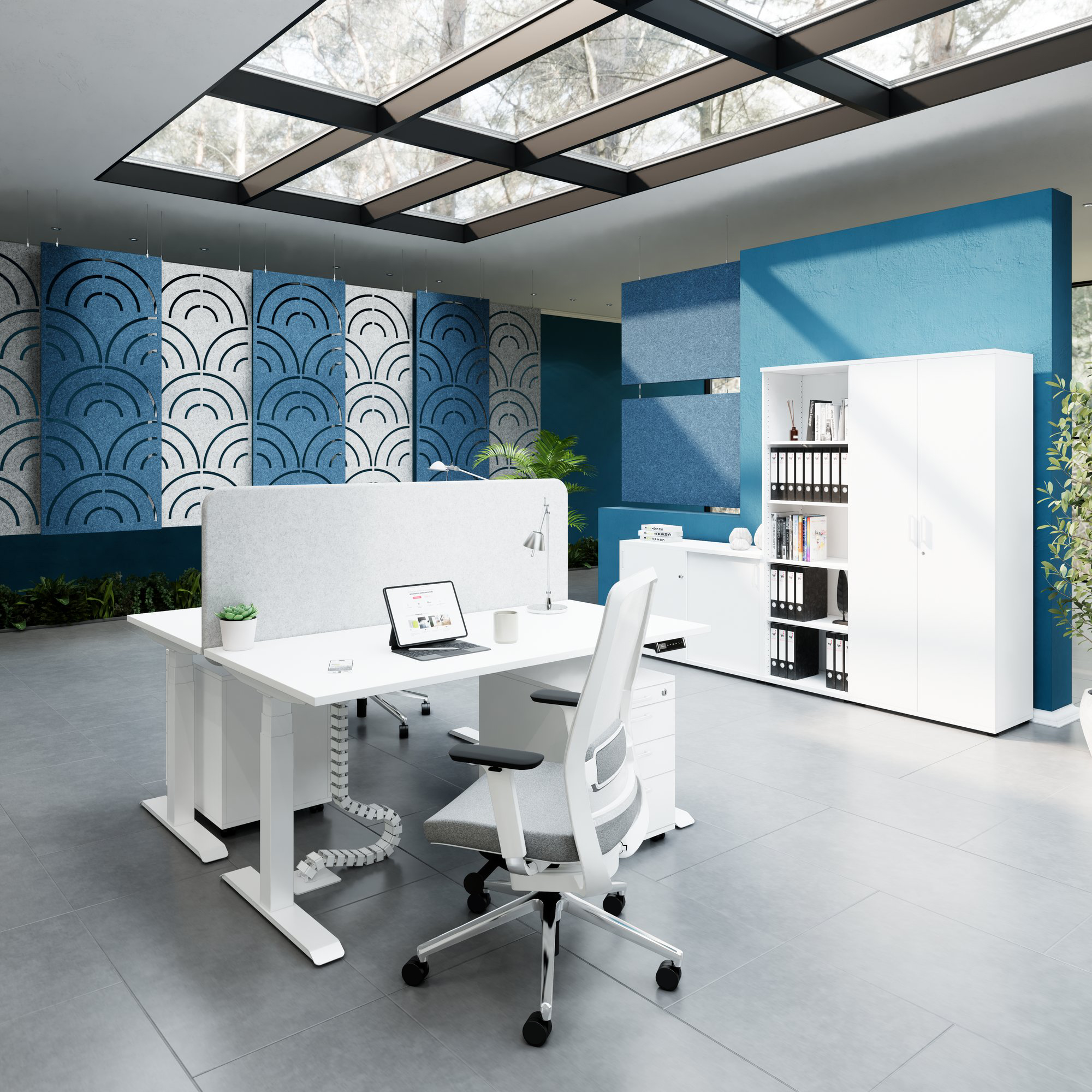 FUSION DUO Set - Komplettbüro für zwei Arbeitsplätze | Weiß - 2 Main Image