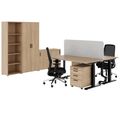 FUSION DUO Set - Komplettbüro für zwei Arbeitsplätze | Bernsteineiche