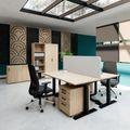 FUSION DUO Set - Komplettbüro für zwei Arbeitsplätze | Bernsteineiche