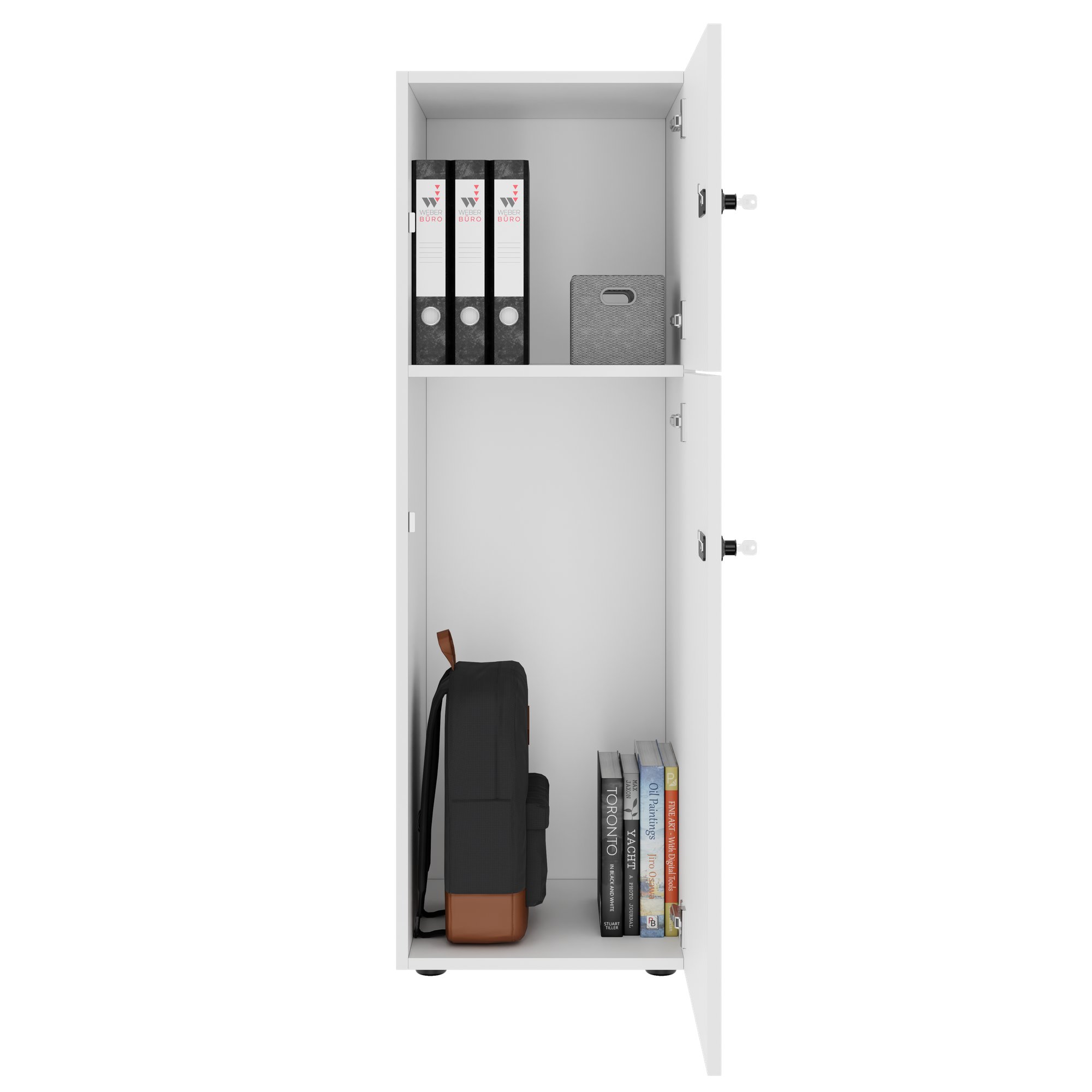 CHOICE Locker | 450 x 1370 mm, 2 or 3 lockers, white - 2 Main Image