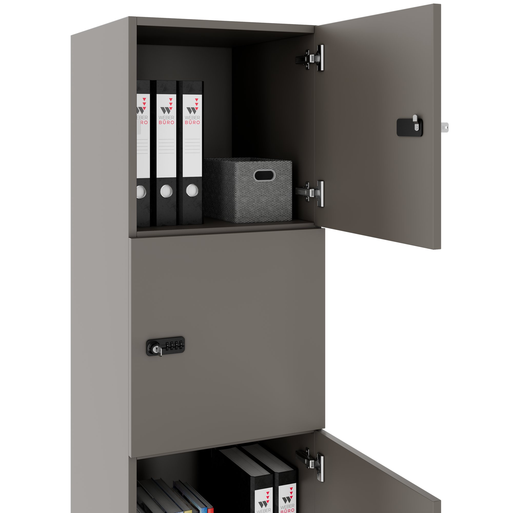 Armadietto CHOICE | 450 x 1370 mm, 2 o 3 scomparti, grigio cubanite - 4 Main Image