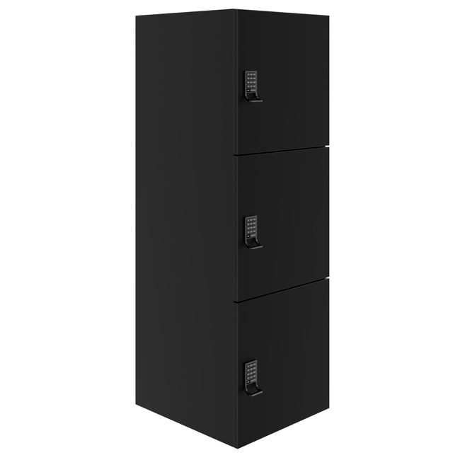 CHOICE Spind | 450 x 1370 mm, 2 oder 3 Schließfächer, Schwarz