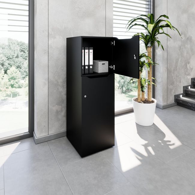 CHOICE Spind | 450 x 1370 mm, 2 oder 3 Schließfächer, Schwarz