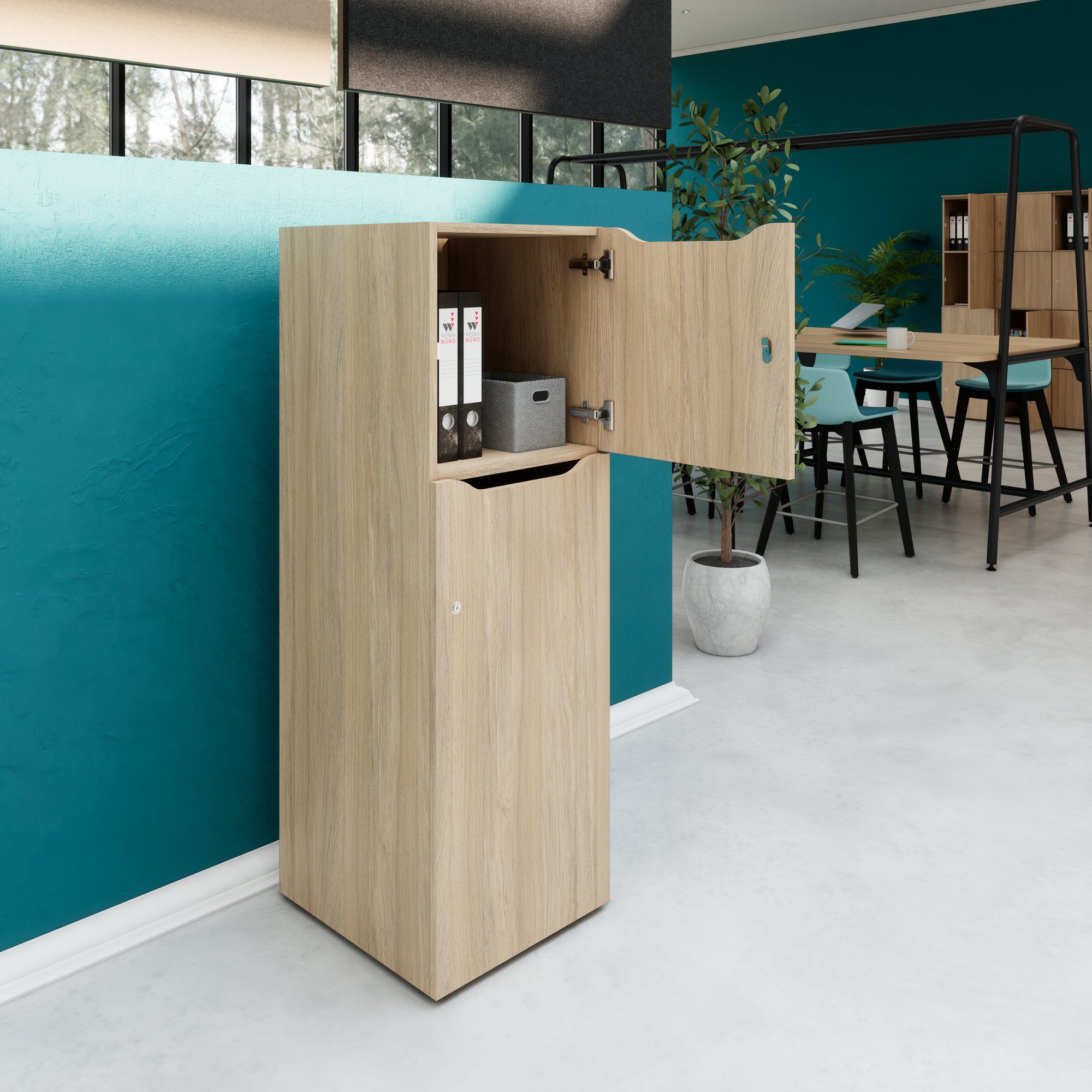 Armadietto CHOICE | 450 x 1370 mm, 2 o 3 scomparti, rovere ambra - 3 Main Image