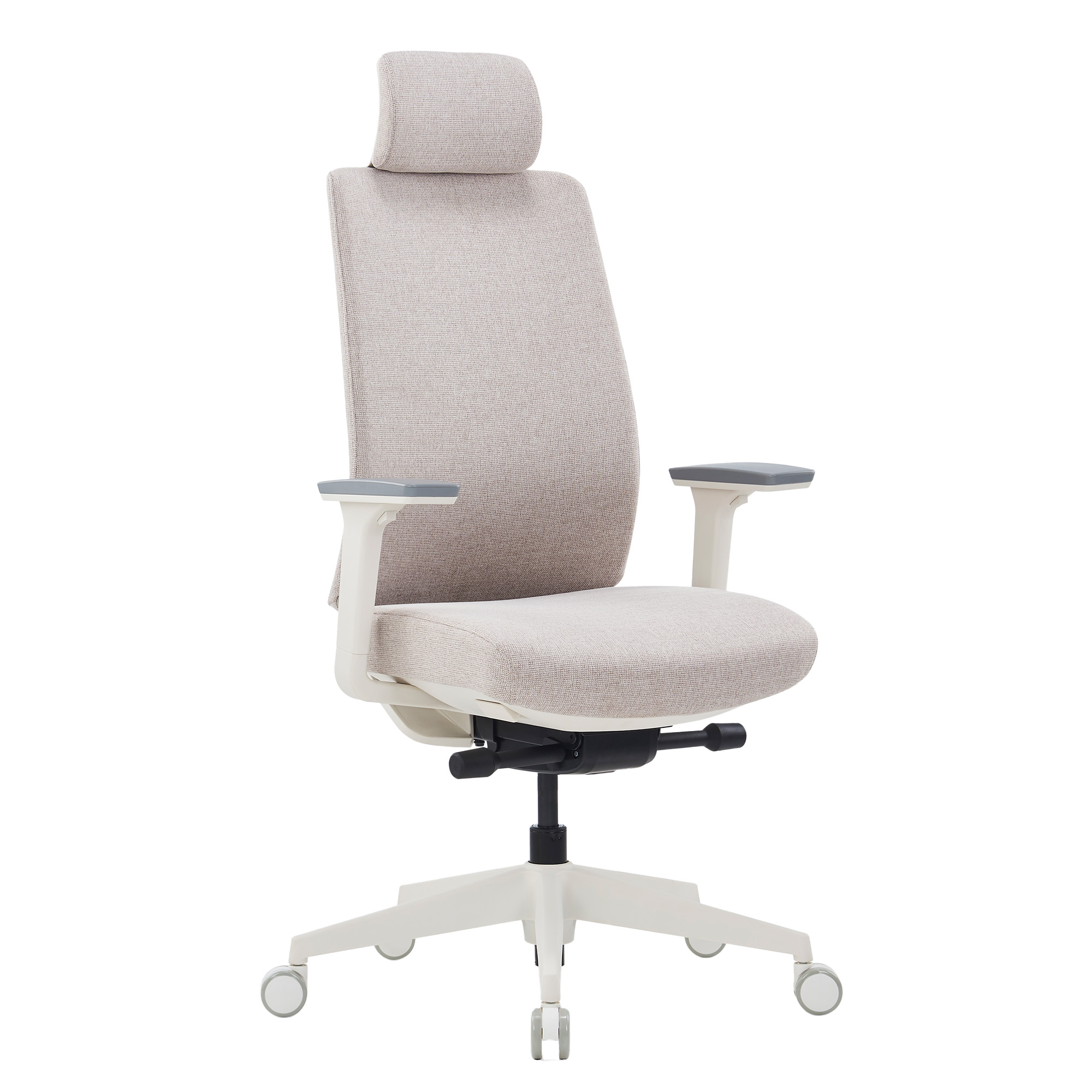 HARDY Bürodrehstuhl | Synchronmechanik, 3D-Armlehnen, Grau-Weiß - 1 Main Image