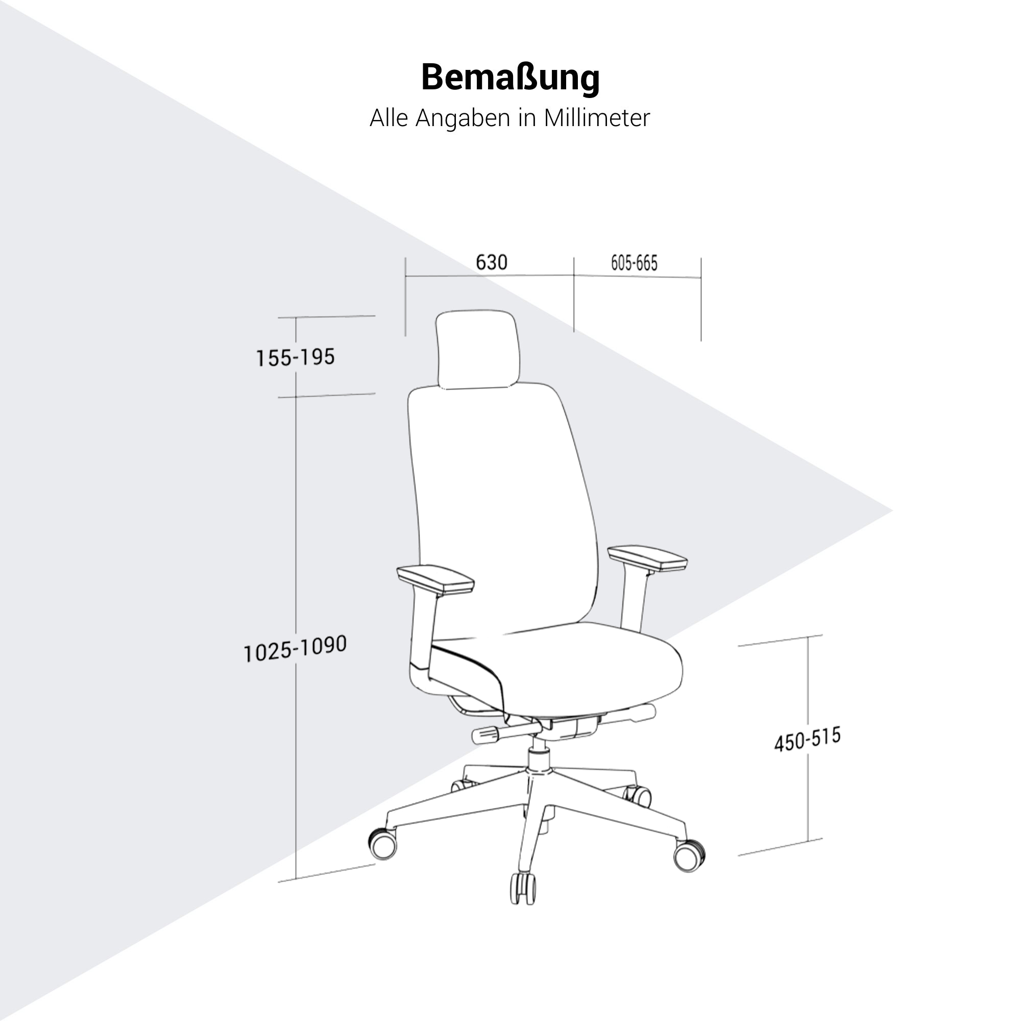 HARDY Bürodrehstuhl | Synchronmechanik, 3D-Armlehnen, Grau-Weiß - 7 Main Image