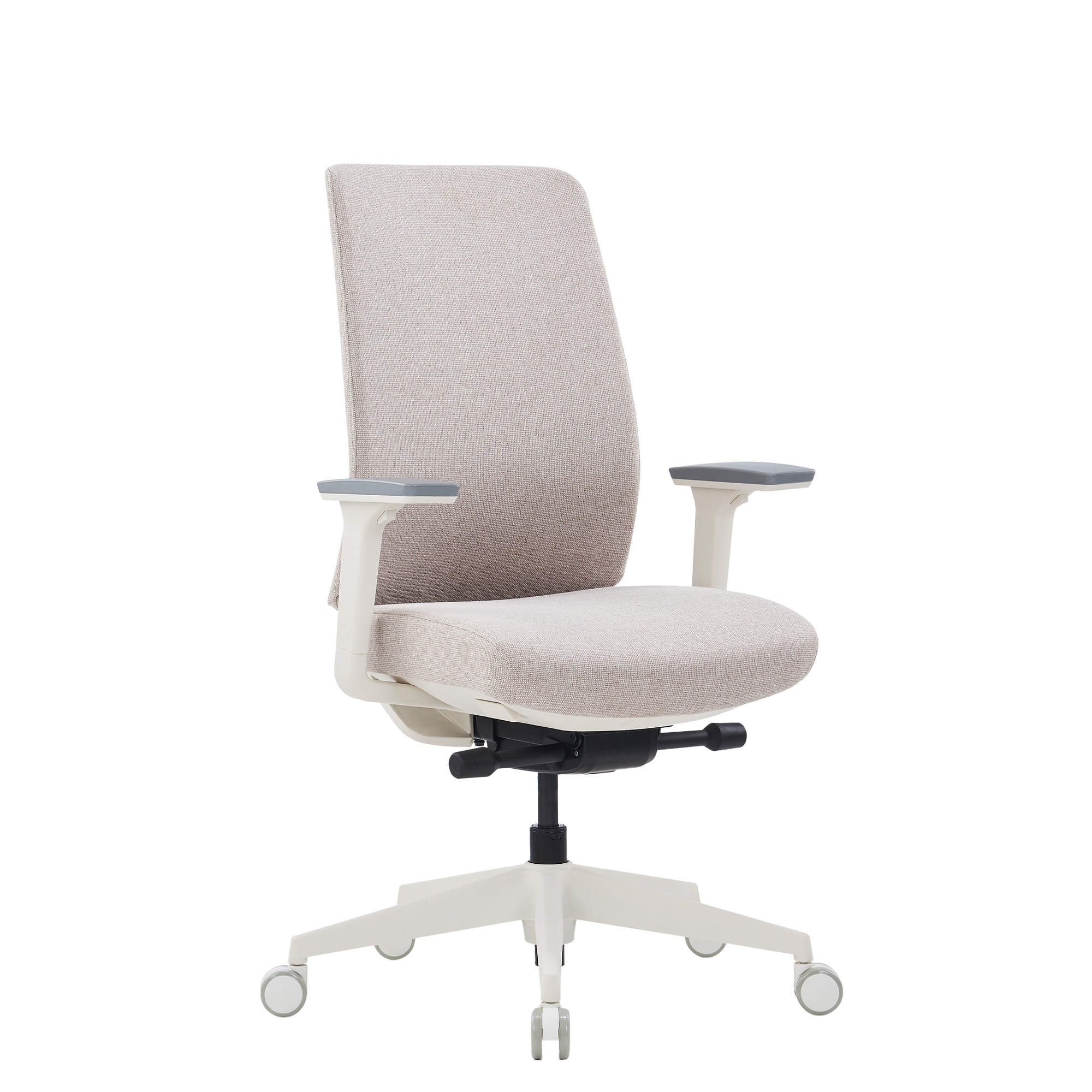 HARDY Bürodrehstuhl | Synchronmechanik, 3D-Armlehnen, Grau-Weiß - 3 Main Image