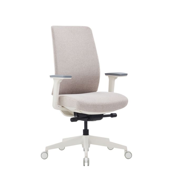 HARDY Bürodrehstuhl | Synchronmechanik, 3D-Armlehnen, Grau-Weiß