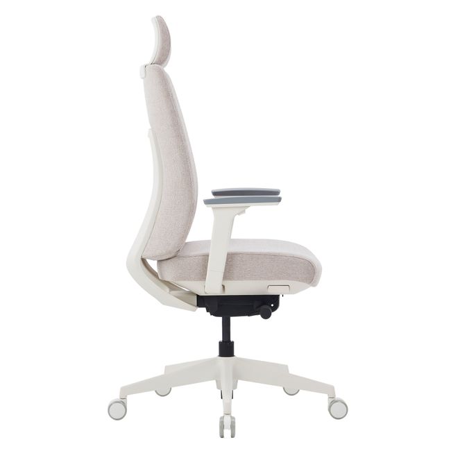 HARDY Bürodrehstuhl | Synchronmechanik, 3D-Armlehnen, Grau-Weiß