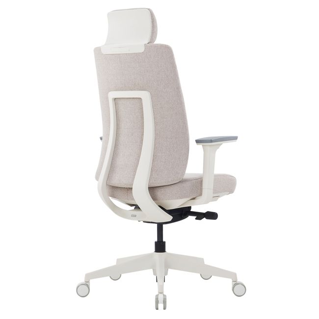 HARDY Bürodrehstuhl | Synchronmechanik, 3D-Armlehnen, Grau-Weiß