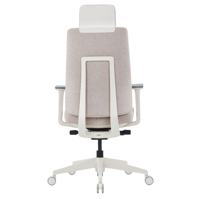 HARDY Bürodrehstuhl | Synchronmechanik, 3D-Armlehnen, Grau-Weiß