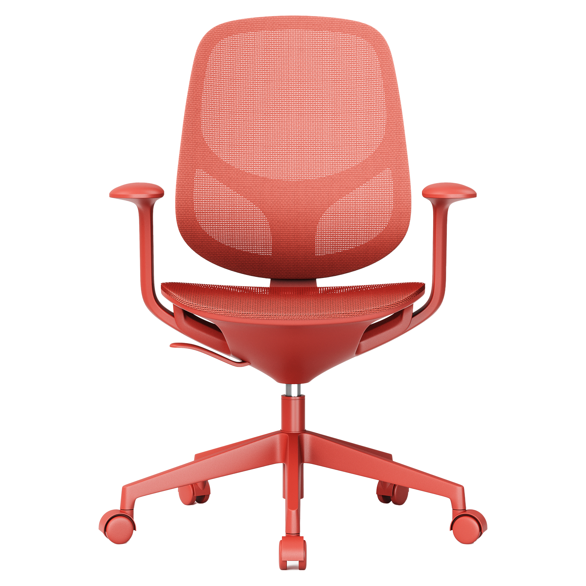 BREATHE Bürodrehstuhl | Feste Armlehnen, 5-Stern-Fußkreuz, Rot - 3 Main Image