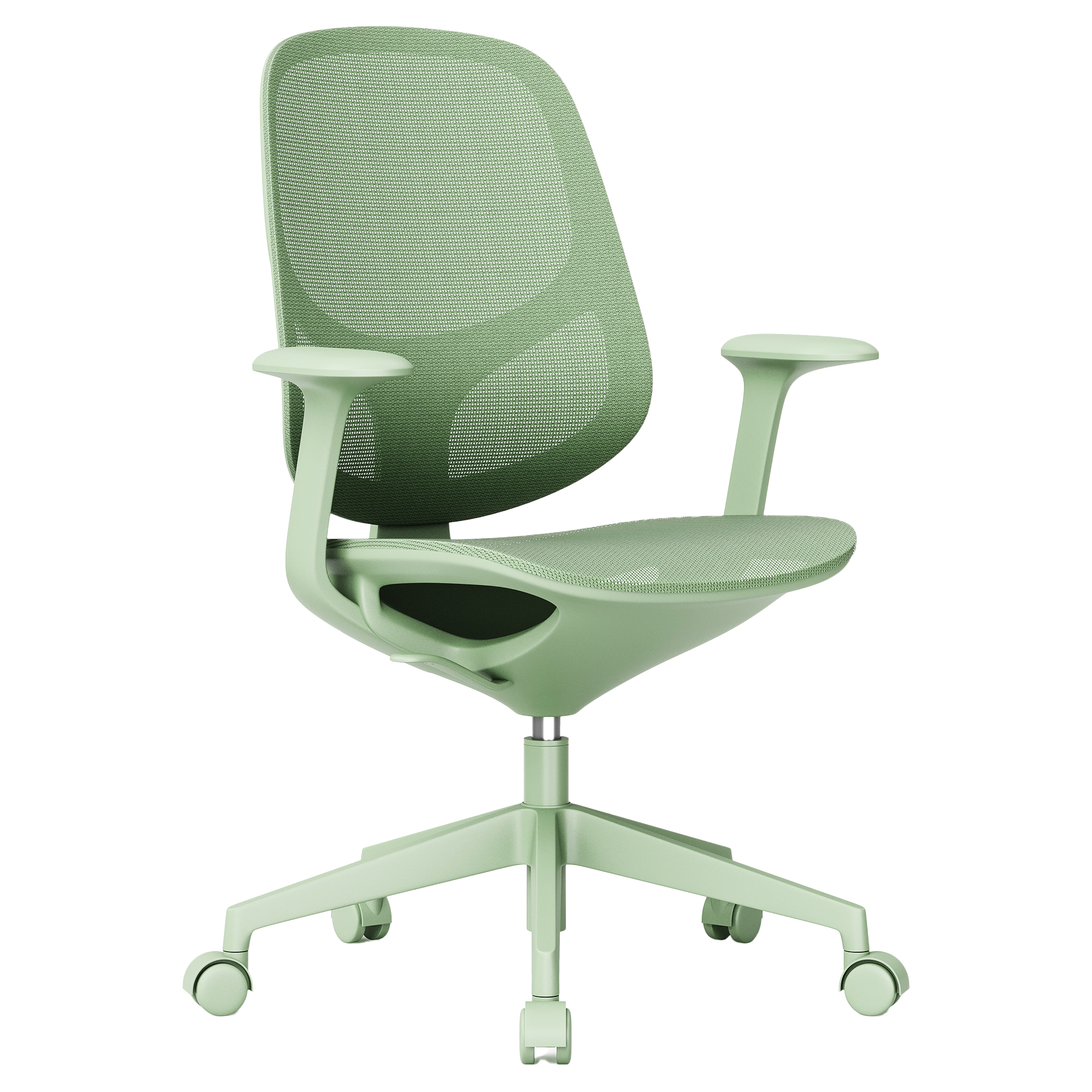 BREATHE Bürodrehstuhl | Feste Armlehnen, 5-Stern-Fußkreuz, Grün - 1 Main Image