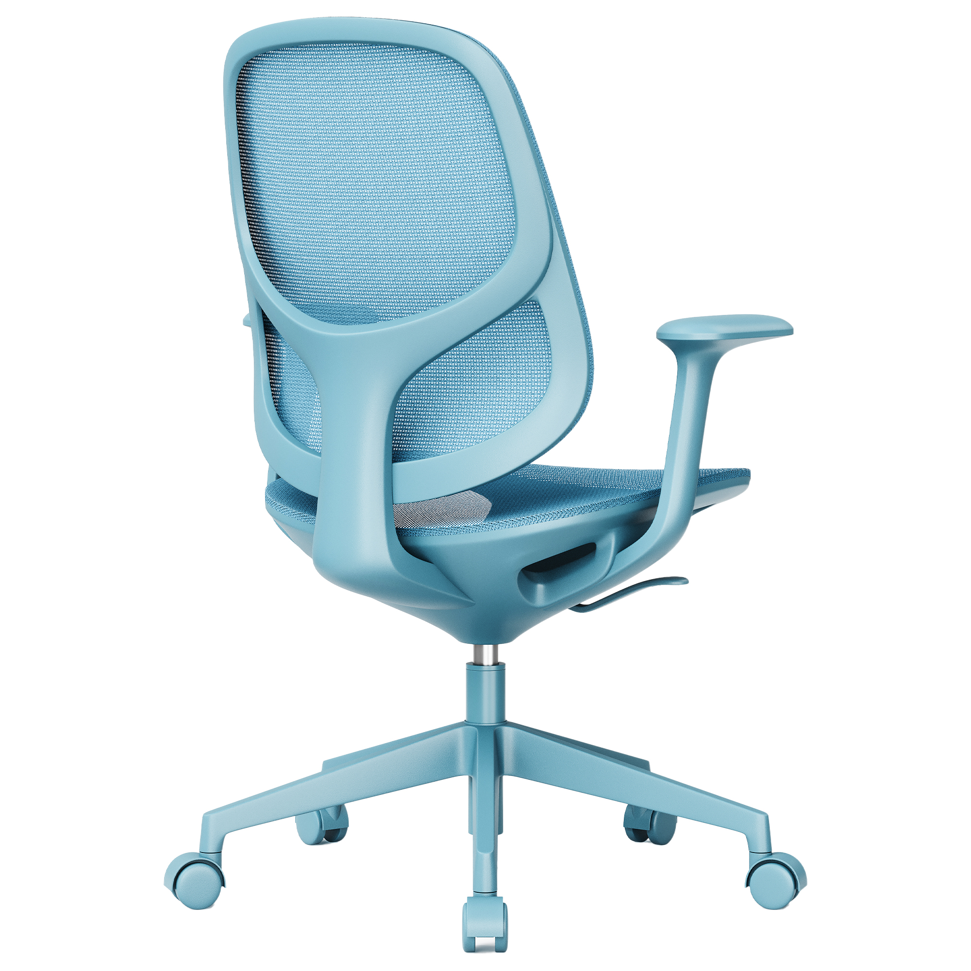 BREATHE Bürodrehstuhl | Feste Armlehnen, 5-Stern-Fußkreuz, Blau - 5 Main Image