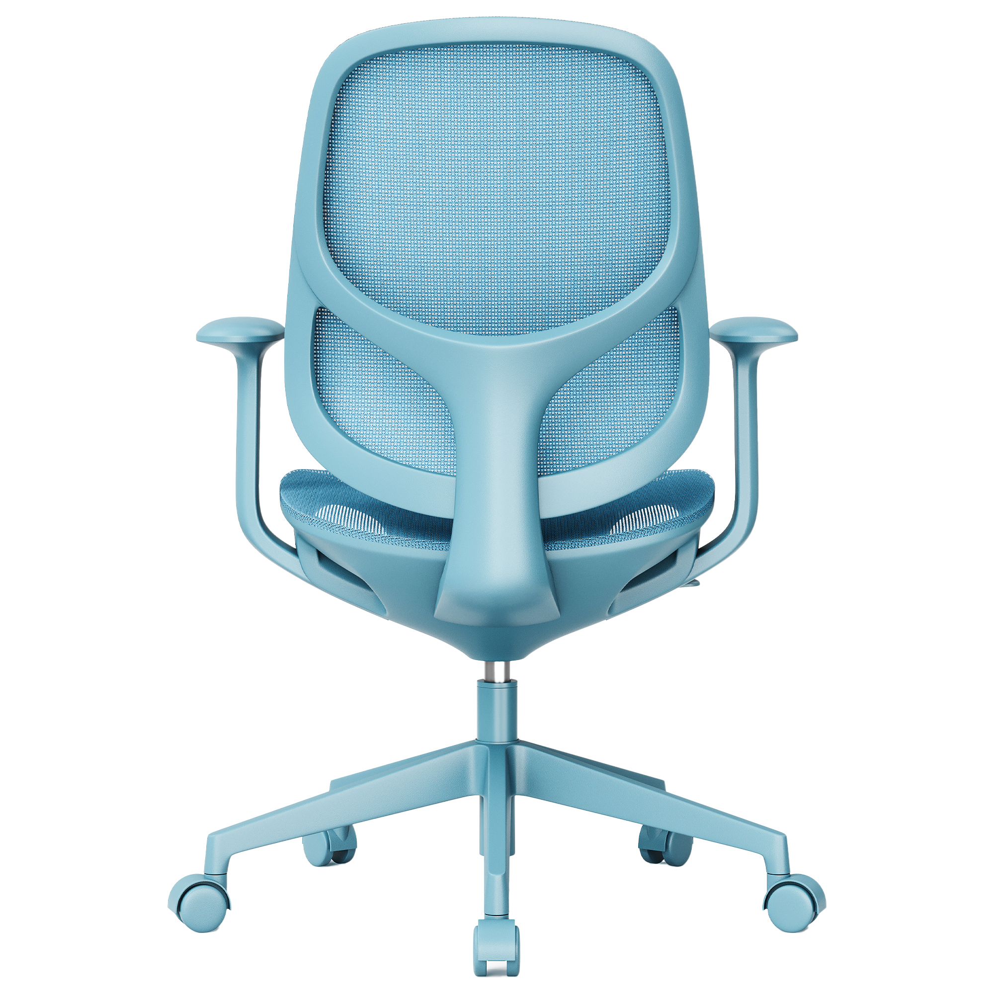 BREATHE Bürodrehstuhl | Feste Armlehnen, 5-Stern-Fußkreuz, Blau - 6 Main Image
