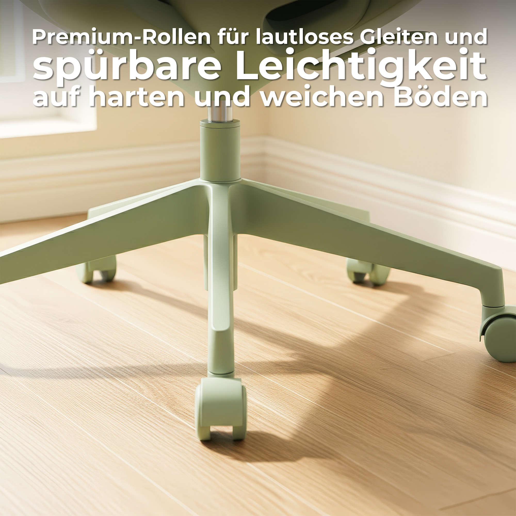 BREATHE Bürodrehstuhl | Feste Armlehnen, 5-Stern-Fußkreuz, Blau - 7 Main Image