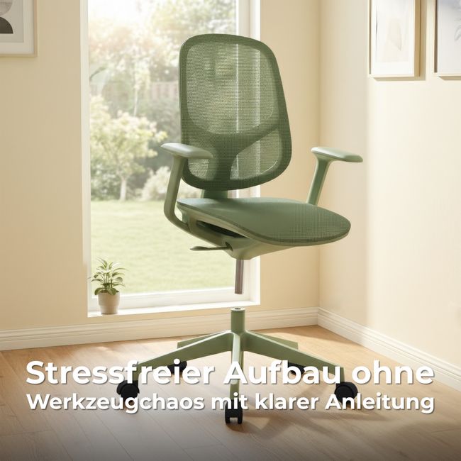 BREATHE Bürodrehstuhl | Feste Armlehnen, 5-Stern-Fußkreuz, Blau