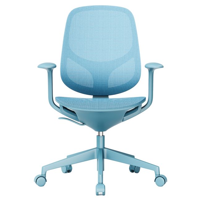 BREATHE Bürodrehstuhl | Feste Armlehnen, 5-Stern-Fußkreuz, Blau